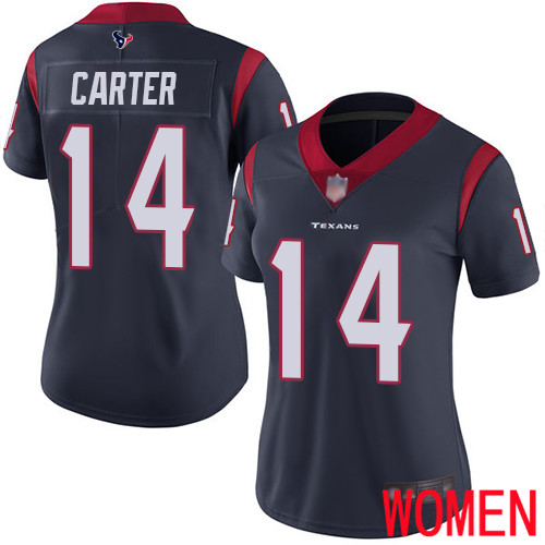 Houston Texans Limited Navy Blue Women DeAndre Carter Home Jersey NFL Football #14 Vapor Untouchable->youth nfl jersey->Youth Jersey